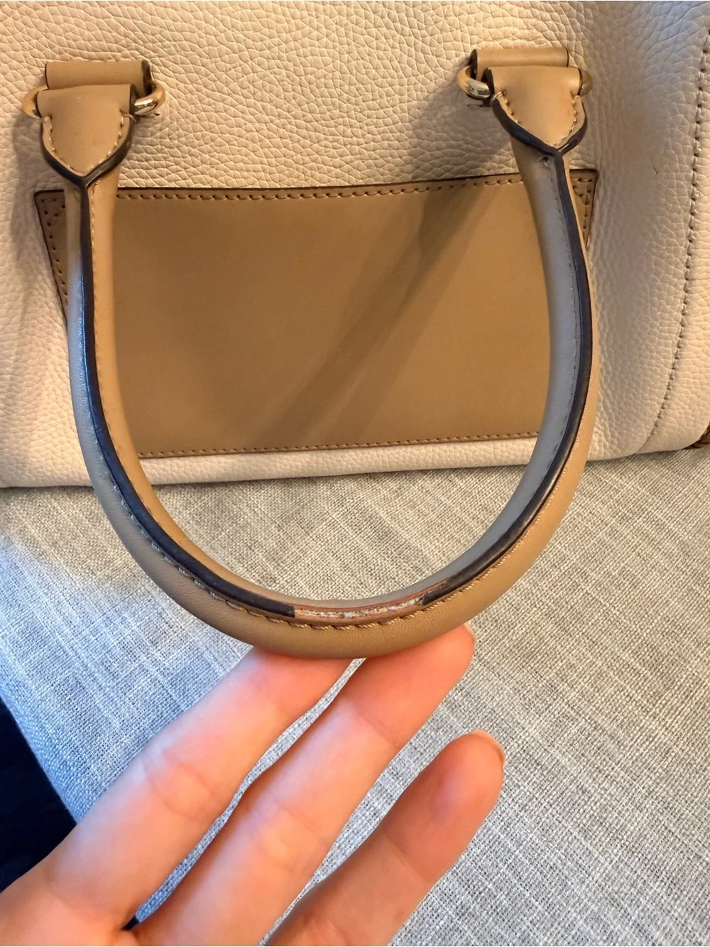 Michael Kors Carine Large Pebbled Leather Crossbody Bag (cream and brown)